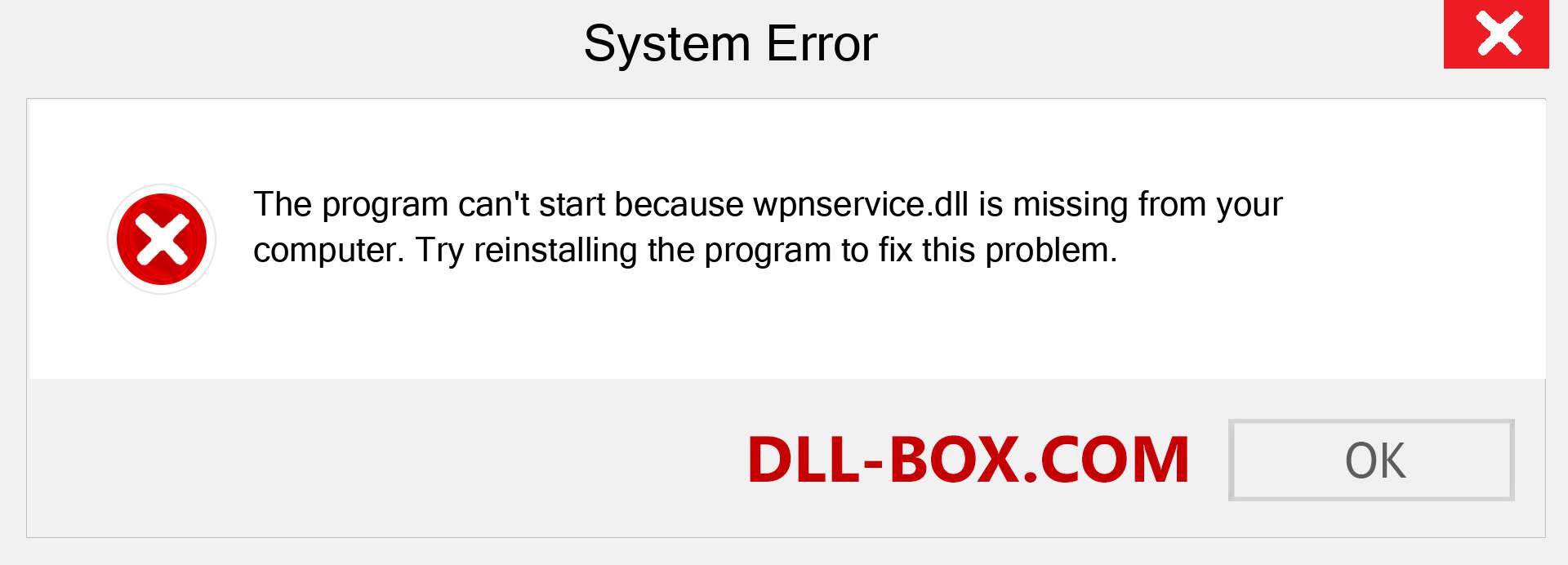  wpnservice.dll file is missing?. Download for Windows 7, 8, 10 - Fix  wpnservice dll Missing Error on Windows, photos, images