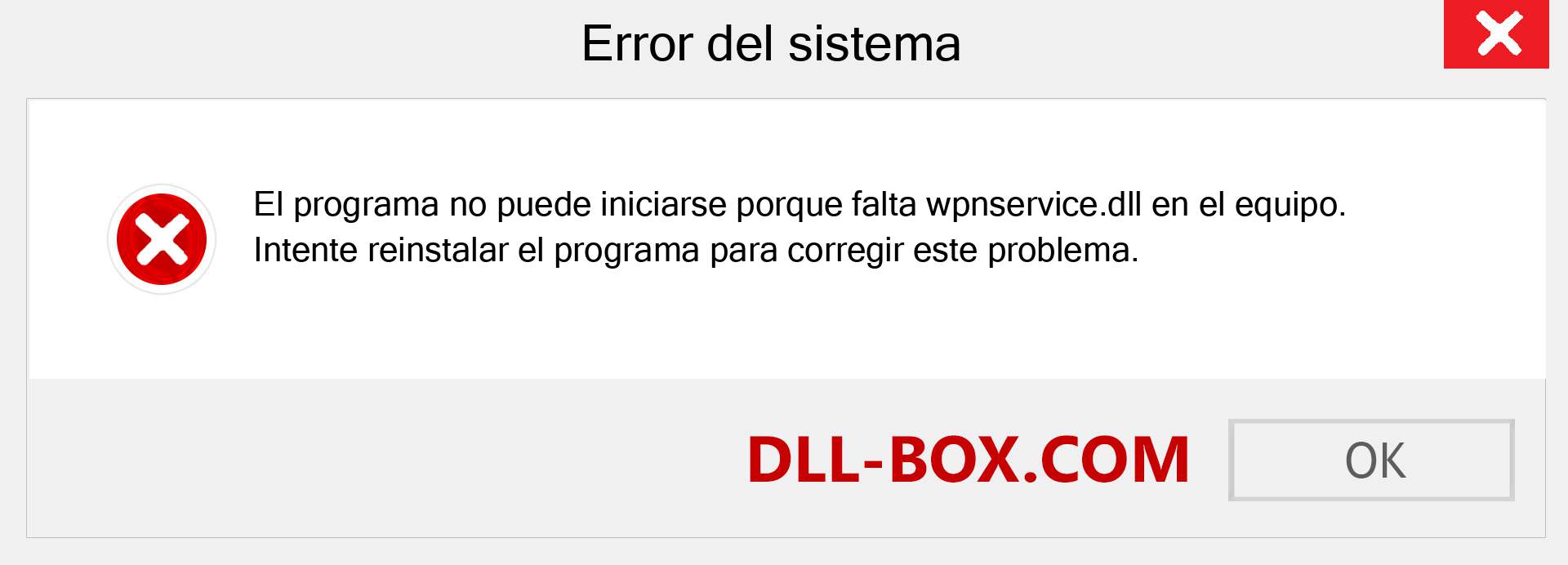 ¿Falta el archivo wpnservice.dll ?. Descargar para Windows 7, 8, 10 - Corregir wpnservice dll Missing Error en Windows, fotos, imágenes